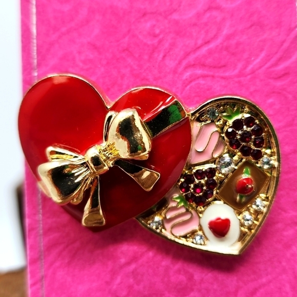 Charter Club Holiday Lane Gold-Tone Pave Chocolates Heart Gold - Picture 3 of 5